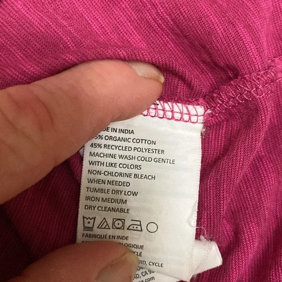 Prana Fuchsia Pintuck Pleated Organic Cotton Blend Sleeveless Top - Picture 7 of 7